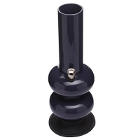 Moksha 16 inch Tall Black Double Bulb Acrylic Bong