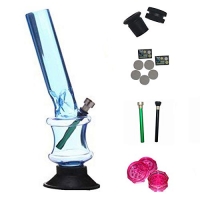 Moksha Get 12 Inch Acrylic Ice Bong Along with 2 Additional Shooters, 2 pcs of Rubber Grommet, 10 pcs of SS Screen & 1 Pcs of 2 Inch Herb Grinder (GRA209).